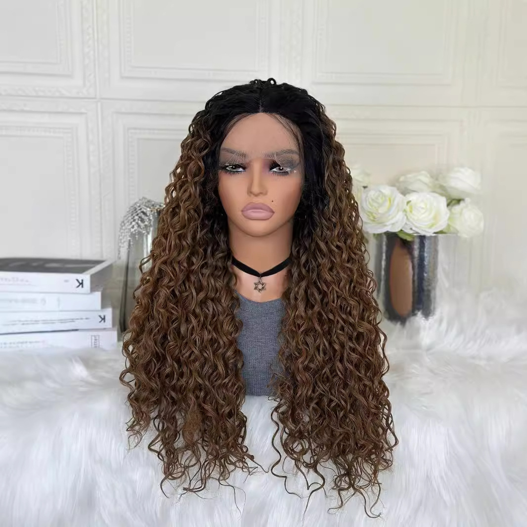 Amazon, Europa, América, África transfronteriza, pequeños rizos, cabello largo, cabello rizado, seda de alta temperatura, sombreros de fibra química, ventas directas de fábrica