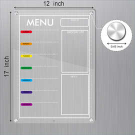 磁吸亚克力月历日历 透明磁性记事干擦板冰箱强磁留白日历yakeli