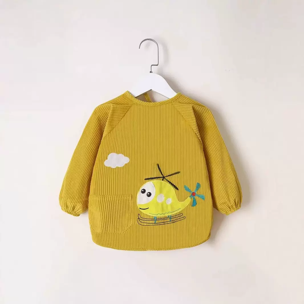 罩衣吃饭防水防脏儿童围兜卡通秋冬反穿衣男女童长袖婴儿护衣防护