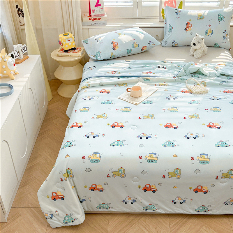 A級ベビー・マタニティグレード大豆繊維ニット綿夏用掛け布団、洗濯機で洗える夏用子供用薄掛け布団、ギフト用エアコン掛け布団