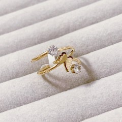 New style titanium steel non-fading butterfly ring for women, fashionable irregular simple style index finger hand red rope ring