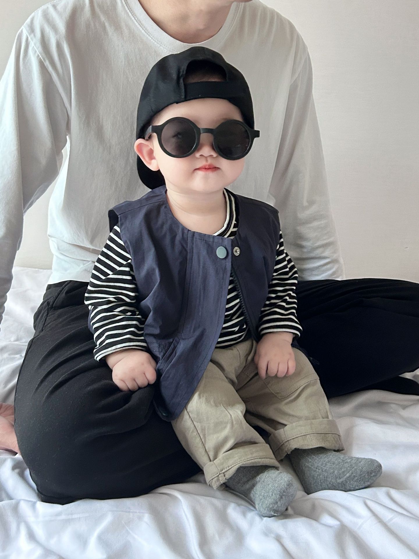 Baby coreano chaleco de algodón retrógrado de primavera variedad abrazadera de caballo recién nacido estilo exterior camisa de hombro de moda