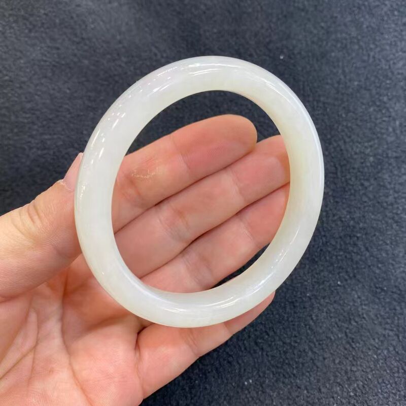 ホータン翡翠ブレスレット ホータン翡翠羊脂白翡翠フラットバーブレスレット ホータン翡翠ブレスレット 本物の本物の翡翠ブレスレット|undefined