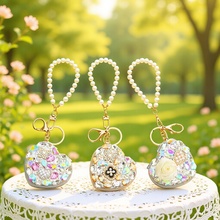 创意挂件韩版镶钻随身补妆折叠镜子女钥匙链包包配件高级吊坠礼品