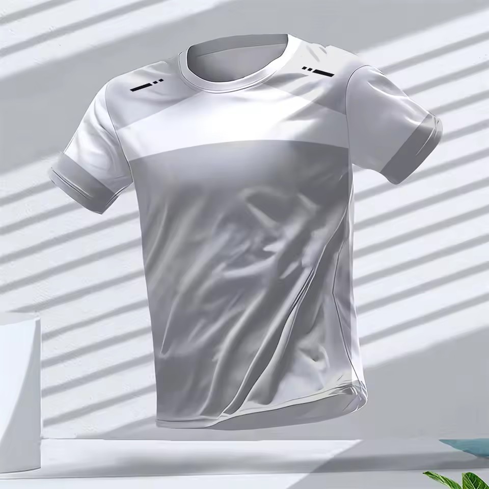 Europa y América AliExpress Cross-border hombres deportes de verano malla suelta transpirable y deshumidificación manga corta cuello redondo camiseta impresión 3D