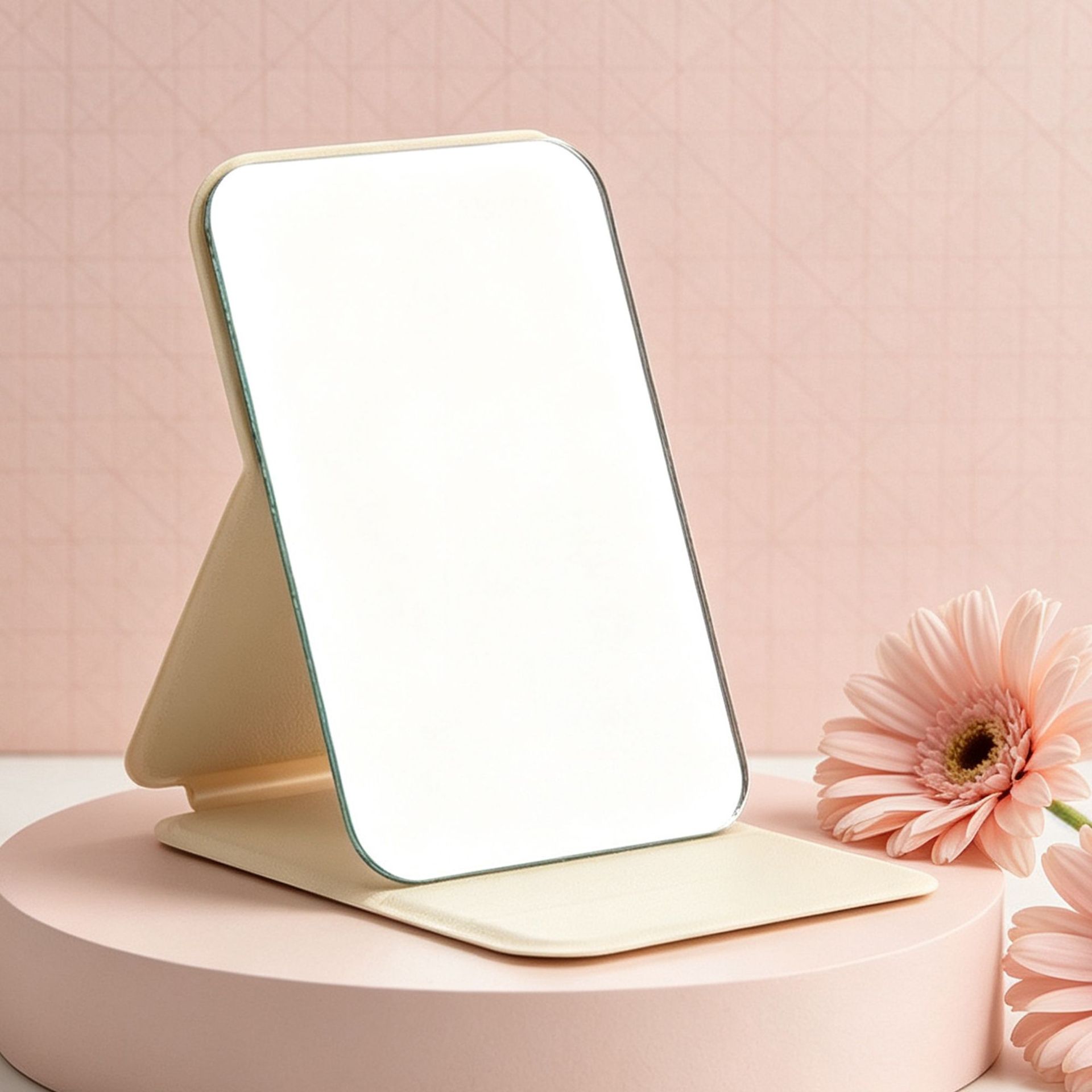 Espejo plegable espejo de piel portátil mini cuadrado princesa espejo de vestir espejo retro espejo plegable espejo de maquillaje espejo de escritorio