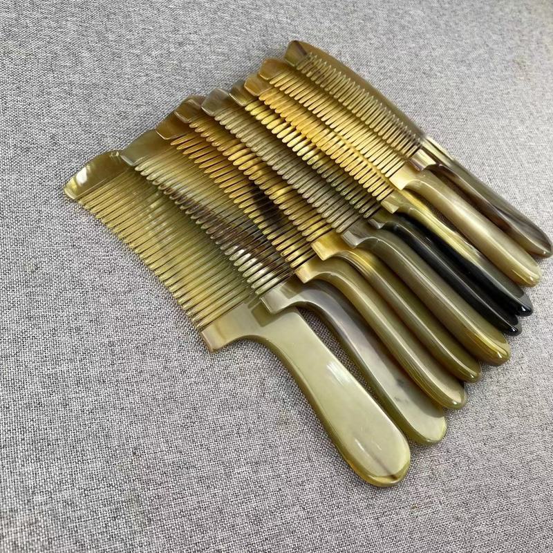 天然牛角コームアート手彫りコーム細かい歯の滑らかなヘアコームマッサージコーム大ロング 20cm|undefined