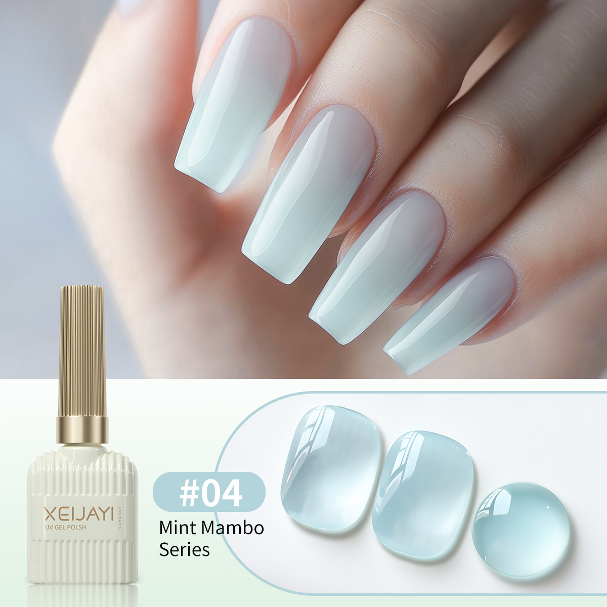 2025 nuevo helado verde cremoso azul verde esmalte de uñas verde menta serie Mambo especial para tienda de uñas