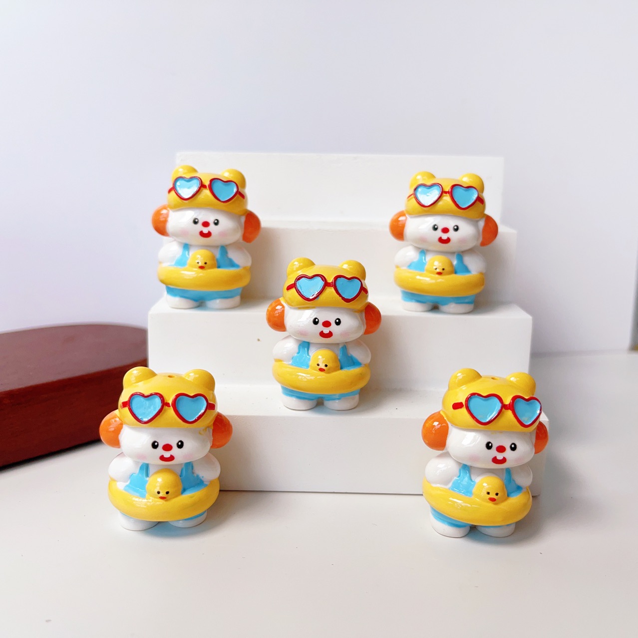 수영 반지 개 귀여운 귀여운 치유 입체 만화 유행 장난감 인형 diy 휴대 전화 체인 펜던트