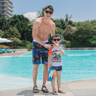 New Father and Son Parent-Child Swimsuit Boys Children Boys Sports Casual Boxers Casual Swimwear Beach Swimsuit