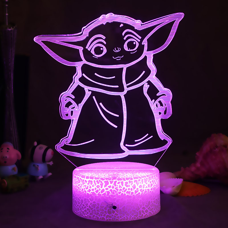 Star Wars 3D noche luz puntada Yoda bebé periférico mano Escritorio de Oficina Decoración Linda lámpara regalo