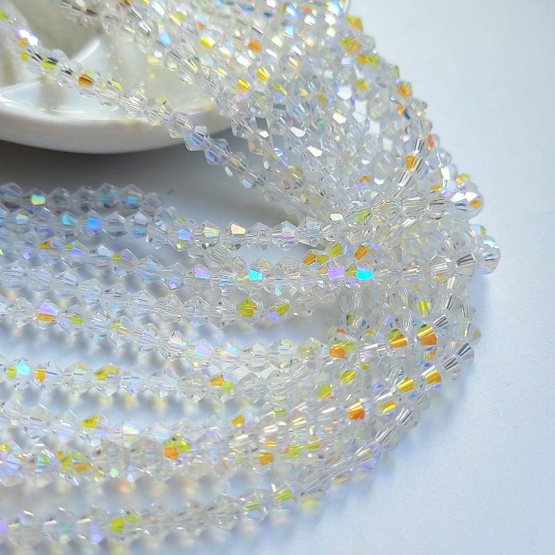 [10 pedidos mínimo] Cuentas puntiagudas de cristal Cuentas de diamante 23468mmAB Color Diy Tocado Accesorios para el cabello Zapatos Ropa Material con cuentas