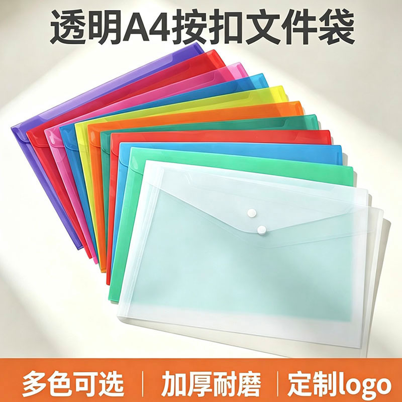 A4 Thick Transparent File Bag, Student Test Paper Storage Bag, Waterproof Document File Bag, Office Snap-Button File Bag A4 Thick Transparent File Bag, Student Test Paper Storage Bag, Waterproof Document File Bag, Office Snap-Button File Bag