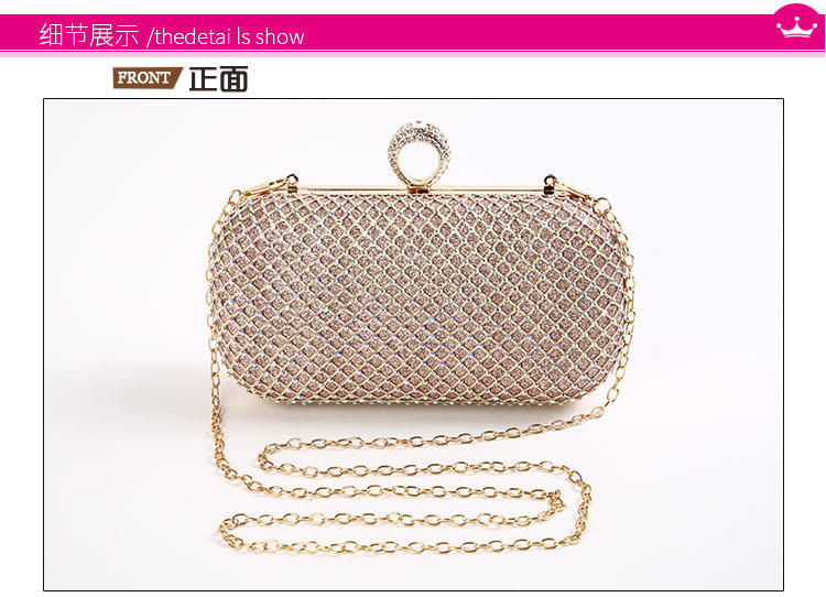 New European And American Rhinestone Dinner Bag Cosmetic Bag Diagonal Mesh Diamond Bag Wholesale display picture 2