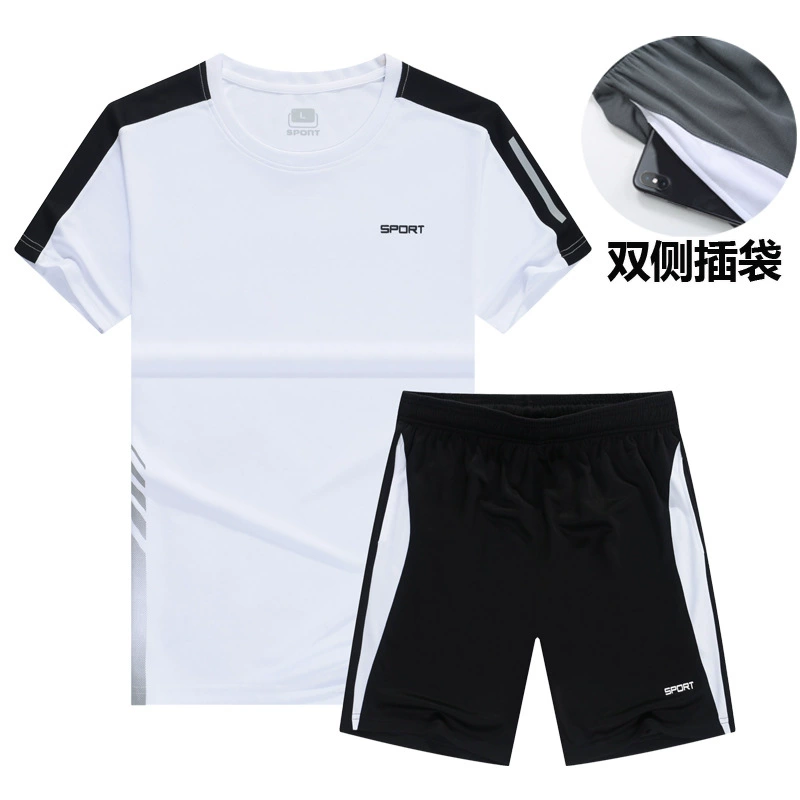 Спортивно-спортивный костюм с коротким рукавом и шортами мужской Summer-216