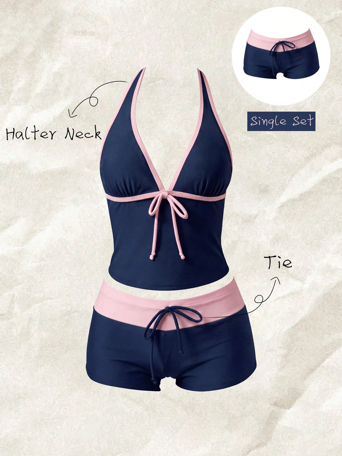 Navy blue and pink / S