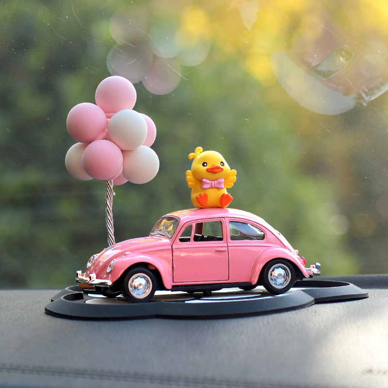 Coche creativo pequeño pato amarillo decoración del modelo del coche decoración de la consola central del coche decoración de dibujos animados del pato