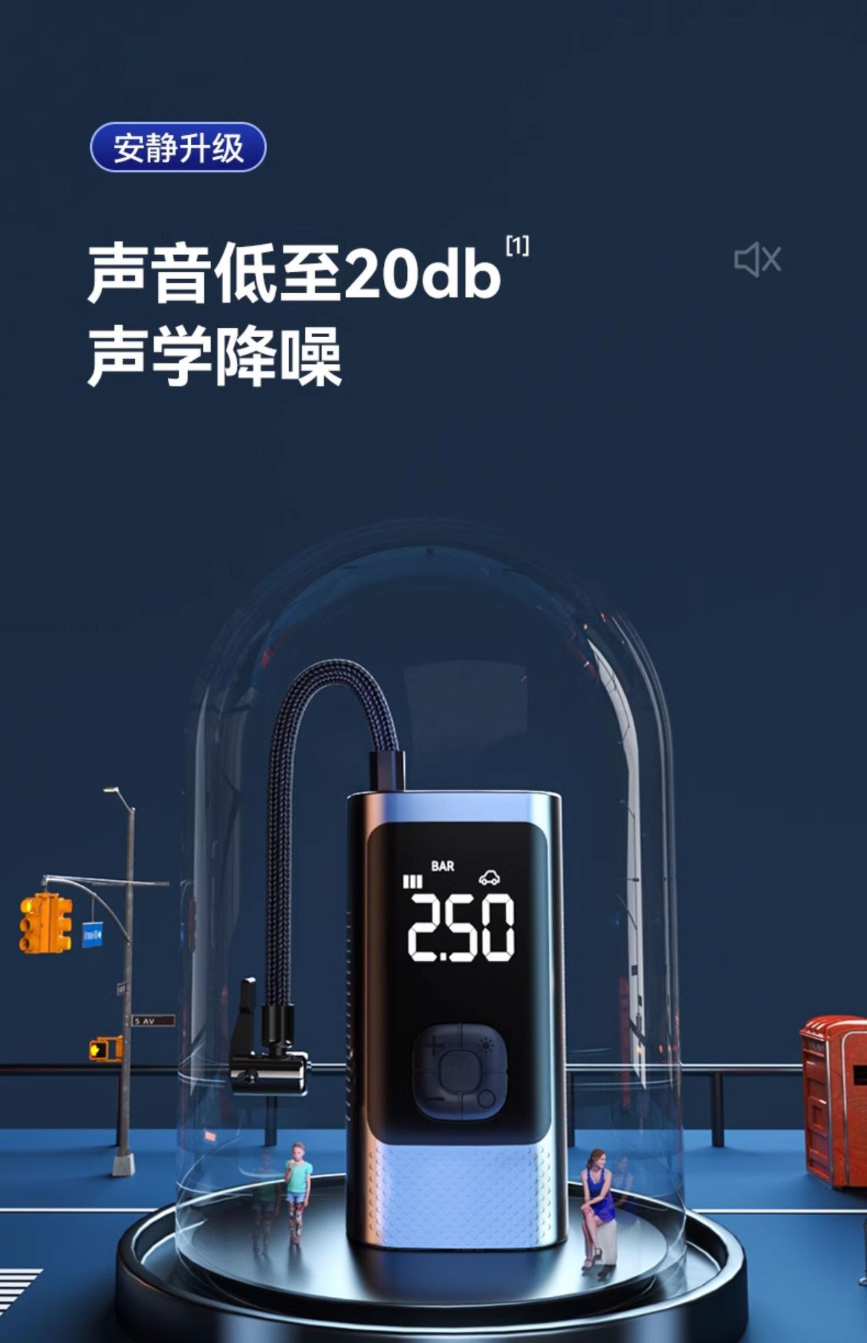 Collection Store Car-Mounted Wireless Air Pump, Portable Air Pump for Cars, Electric Car Tire High-Pressure Inflator