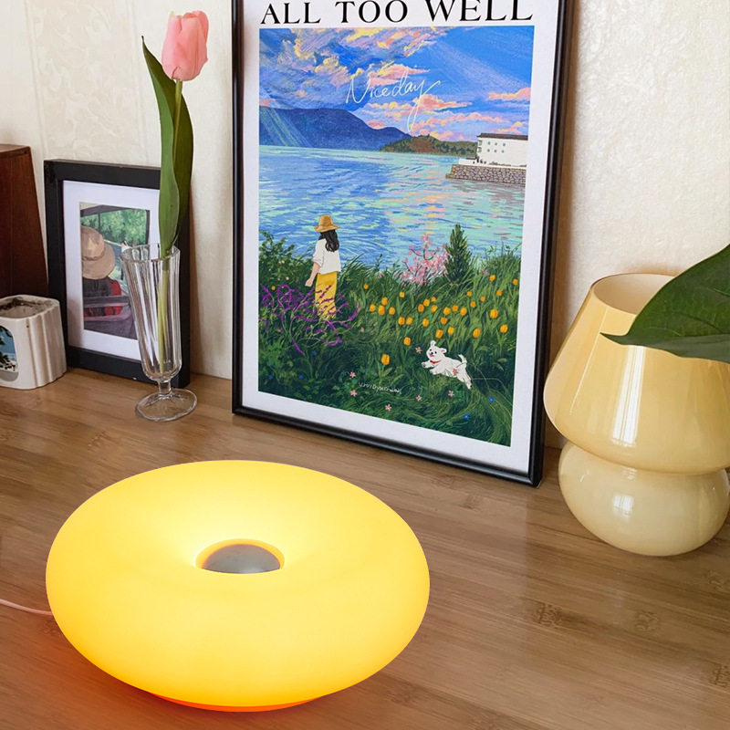 Bauhaus Vintage Ins Table Lamp Wembley Donut Wall Lamp Bedroom Touch Orange Glass Bedside Atmosphere Lamp Bauhaus Vintage Ins Table Lamp Wembley Donut Wall Lamp Bedroom Touch Orange Glass Bedside Atmosphere Lamp