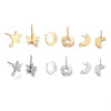 Stainless steel Earrings star Moon Ear Studs DIY Accessories