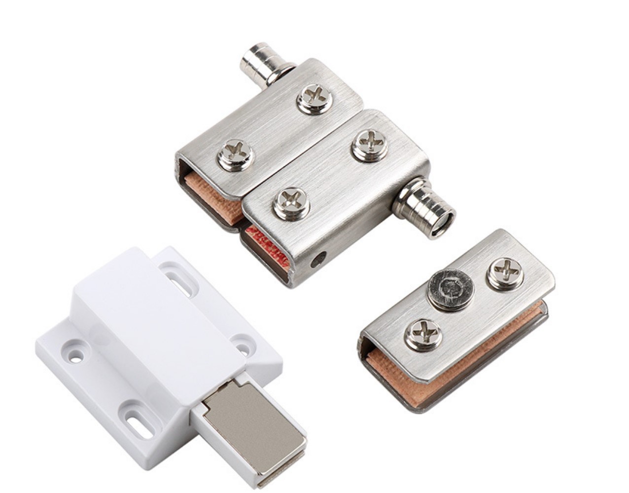 Stainless steel glass hinge glass door cabinet door up and down shaft automatic open no handle