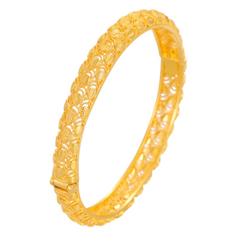 Hueco de la vendimia pulsera tallada pulsera de oro de vietnam joyería de la escala del dragón de las mujeres exquisito todo fósforo de estilo antiguo de suministro directo de fábrica