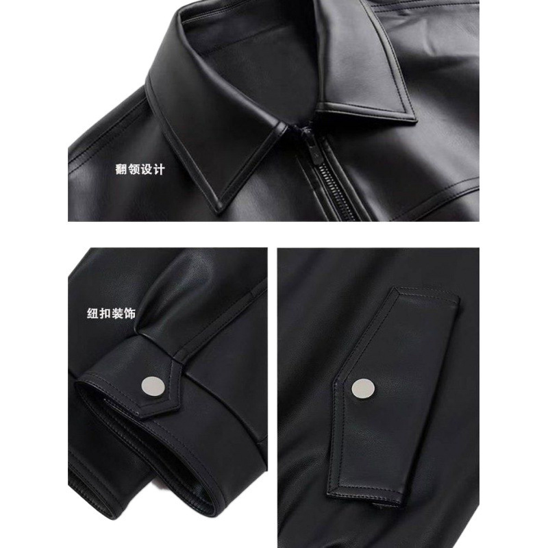 轻熟男装皮夹克秋季机车服痞帅外套休闲宽松高品质软PU皮衣潮|undefined