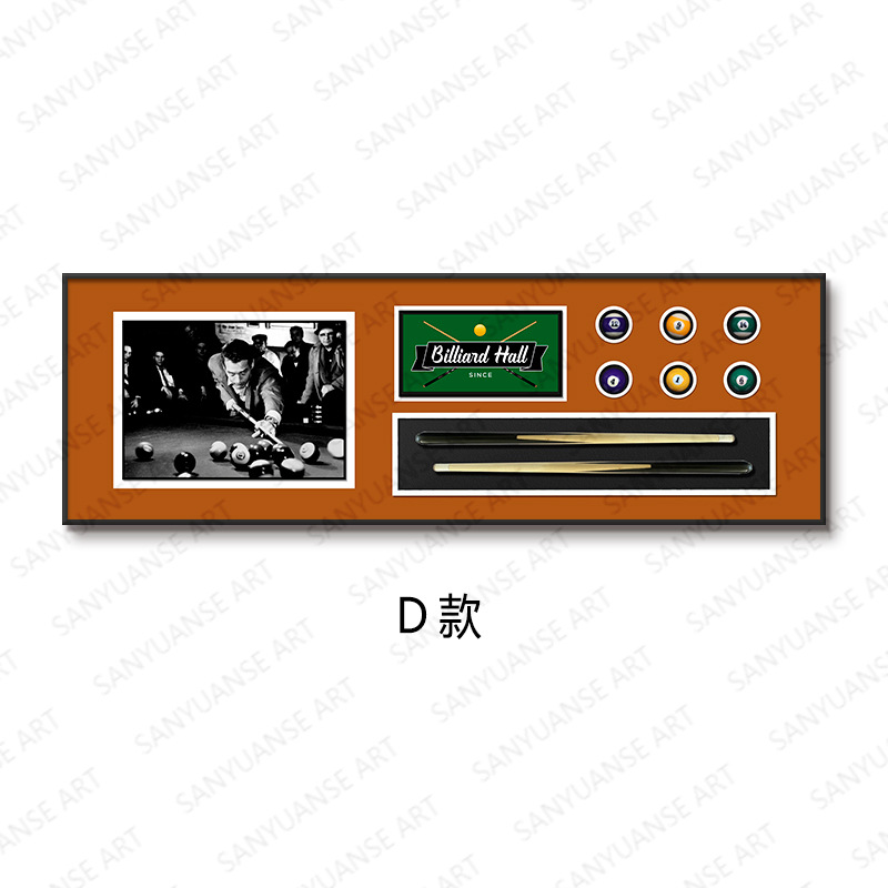 Billares decoración pintura sala de estar sofá pared de fondo tridimensional entrada física 3D pasillo sala de billar club pintura colgante