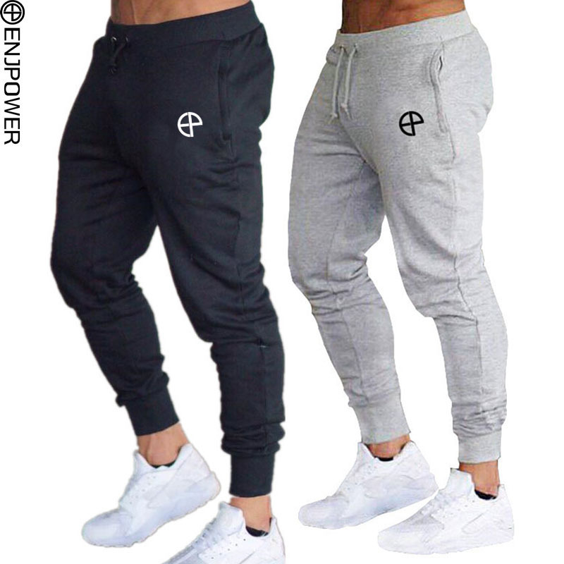 Foreign Trade European and American Spring and Autumn Sports Pants Men's Fitness Running Pants Solid Color Fashion Casual Leggings Jogging Pants