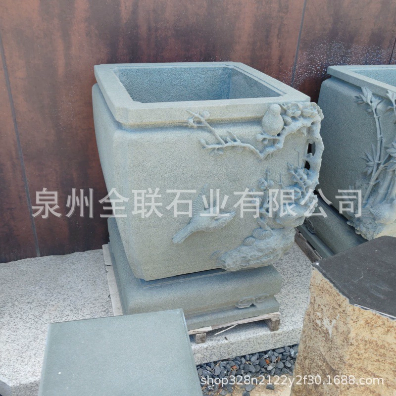 Голубой горшок для дерева горшок для каменной скульптуры