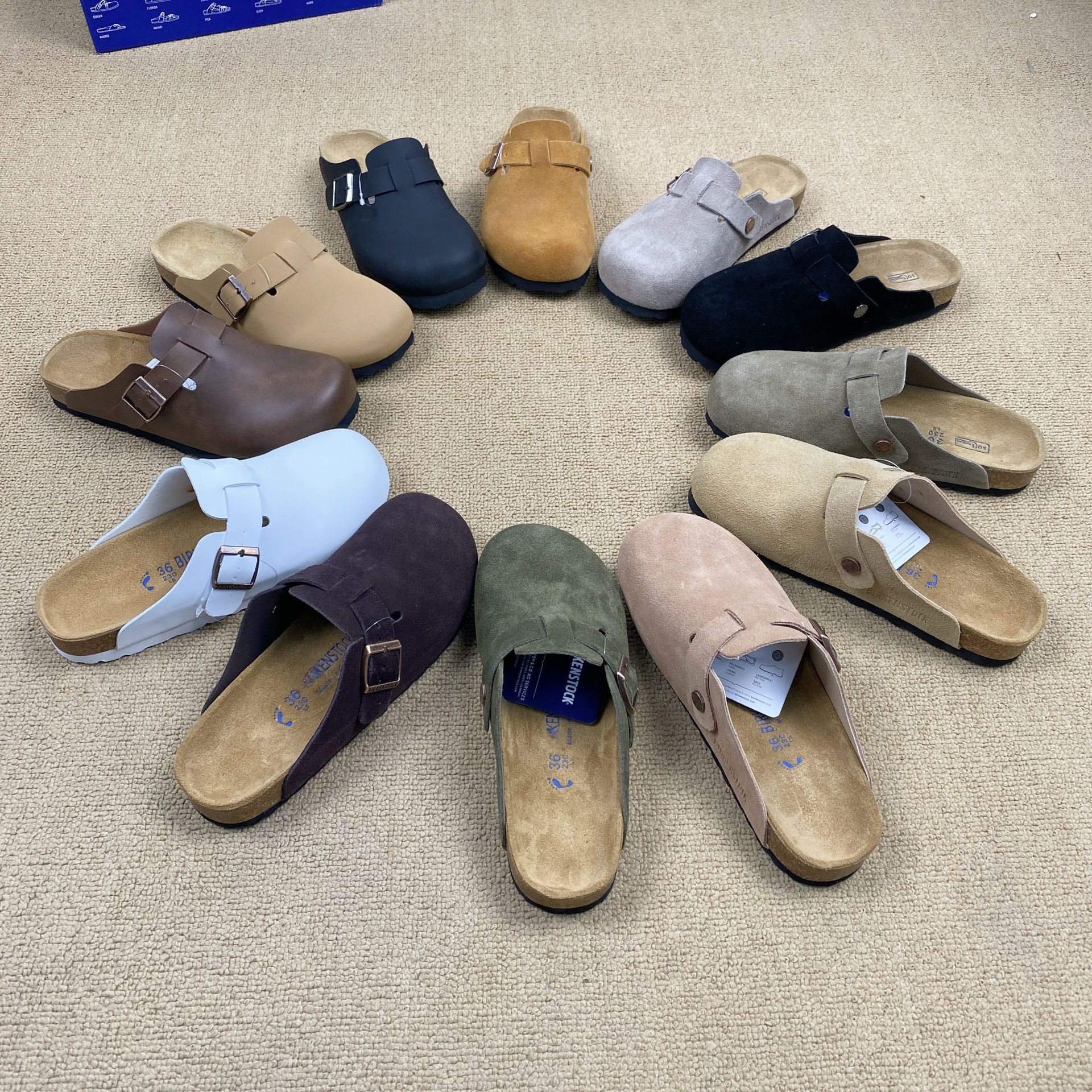 Dép đi trong nhà Birkenstock da thật đế dày Dép xỏ ngón Birkenstock đế dày dành cho nữ mặc ngoài lười Dép lười da thật Giày Birkenstock