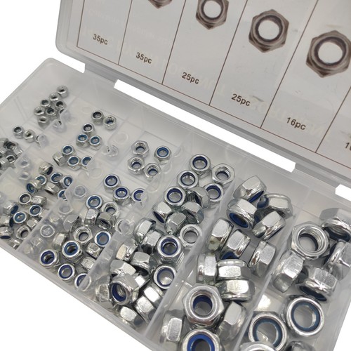 146PC anti-loosening nut combination wholesale locking hexagonal nut set nylon nut factory direct supply