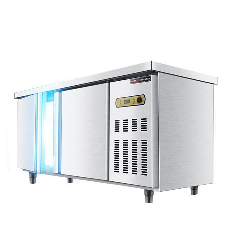 Refrigeración de cocina comercial de MENGShi Refrigeración de mesa de trabajo Refrigeración de aire de acero inoxidable Refrigeración plana Refrigeración de mesa