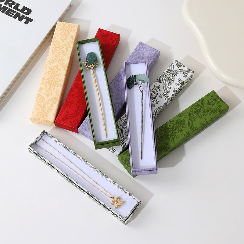 Factory wholesale long jewelry box necklace hairpin bookmark pen holiday gift jewelry box companion gift box
