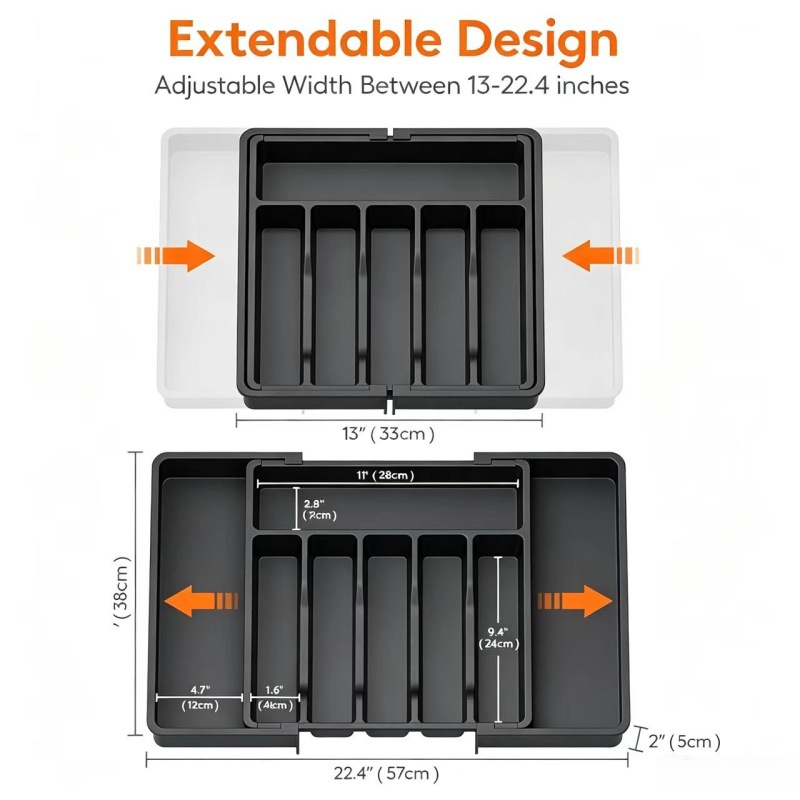 TEMU's new cross-border storage box for cutlery, kitchen organizer, expandable tray, tableware storage box for home use on Amazon