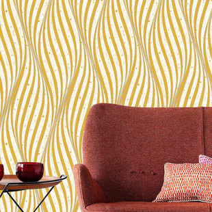 Modern minimalist luxury golden line wallpaper background bedroom wallpaper non-self-adhesive