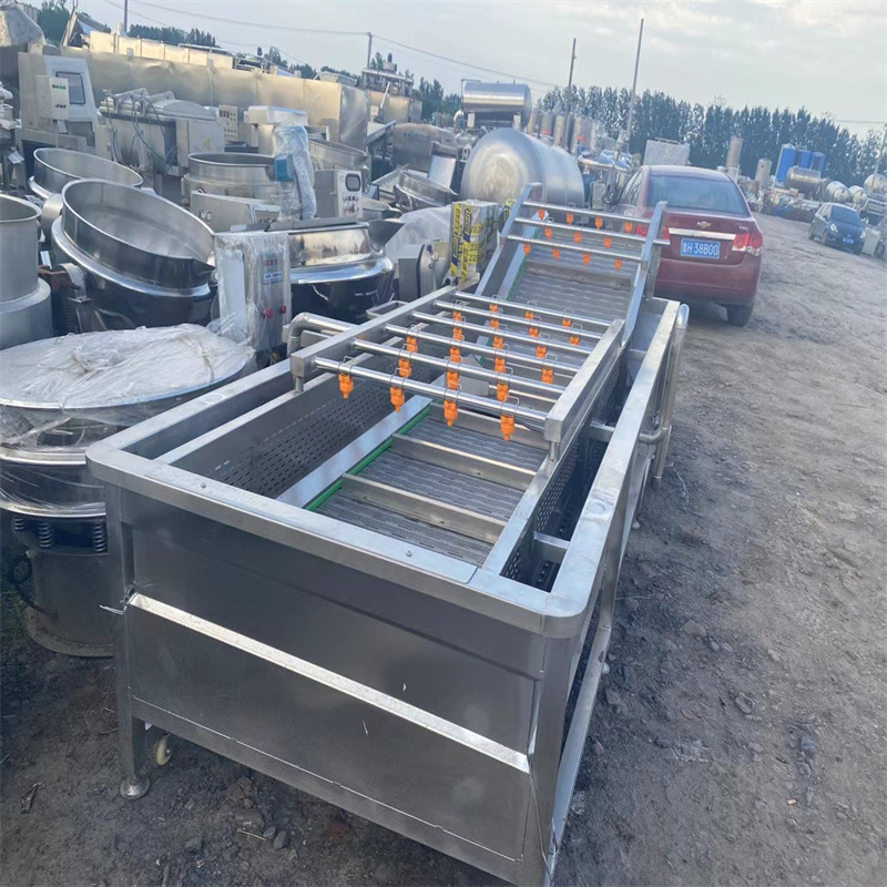 出售 二手果蔬不锈钢全自动土豆毛辊清洗机 蔬菜清洗机设备 回收