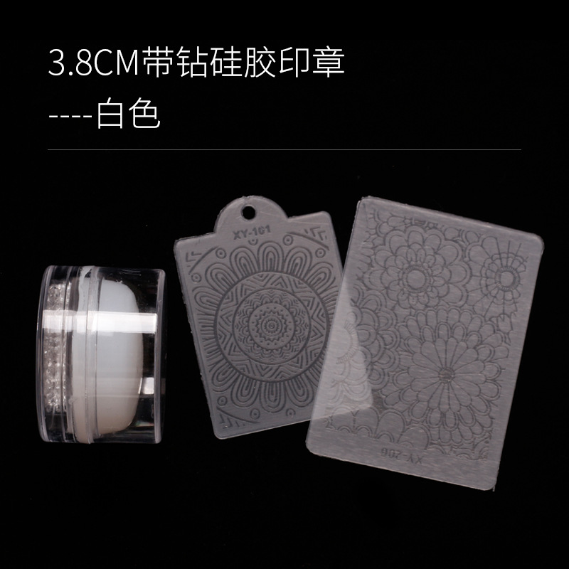 Nuevos productos transfronterizos de 3.8cm con sello de silicona cubierto con sello de diamante blanco Q herramienta de impresión DIY