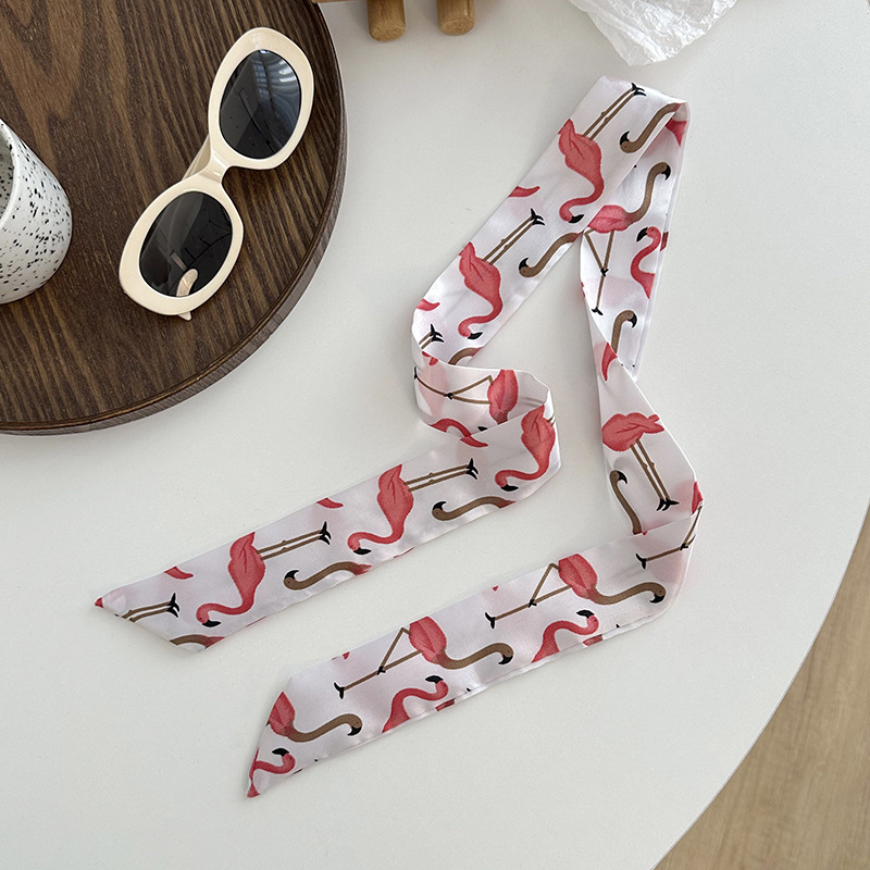 Pañuelo de seda, tira larga, sentido de alta gama, nuevo pañuelo de seda de imitación, pañuelo en la cabeza, cinturón para el cabello, bolso para el cabello atado, cinturón decorativo con serpentina