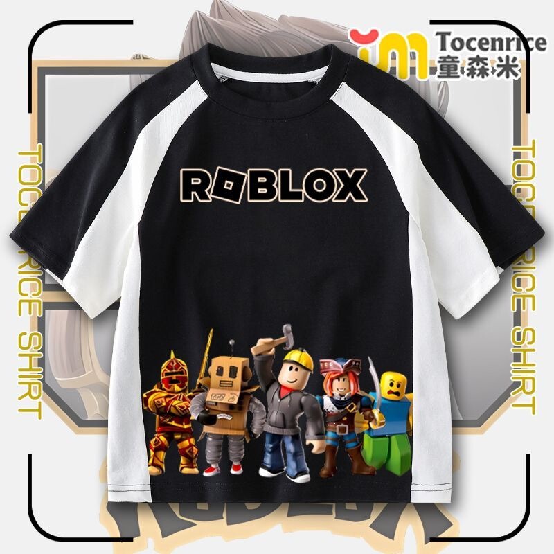Roblox boys' clothing short-sleeve t-shirt summer top children's virtual world Roblox half-sleeve T-shirt Roblox boys' clothing short-sleeve t-shirt summer top children's virtual world Roblox half-sleeve T-shirt