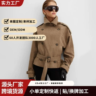 欧美跨境爆款灯芯绒撞色翻领短款工装外套女多口袋单排扣休闲夹克