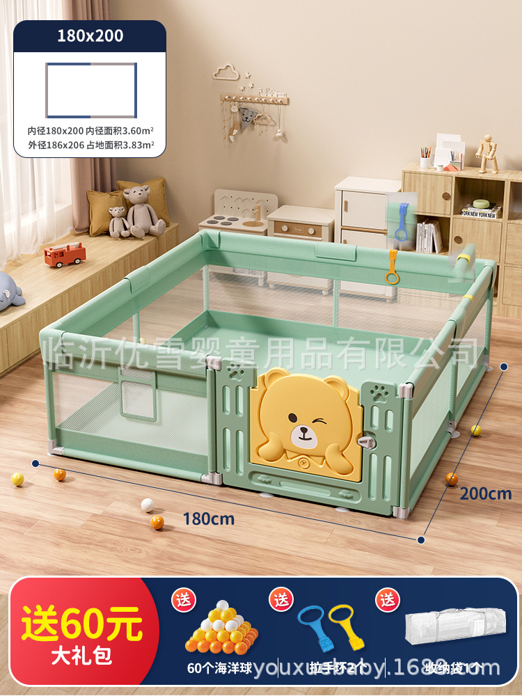Barrera de protección de valla para bebés que se arrastran en el suelo, barrera para bebés que trepan en el interior, barrera de juegos para niños para el hogar