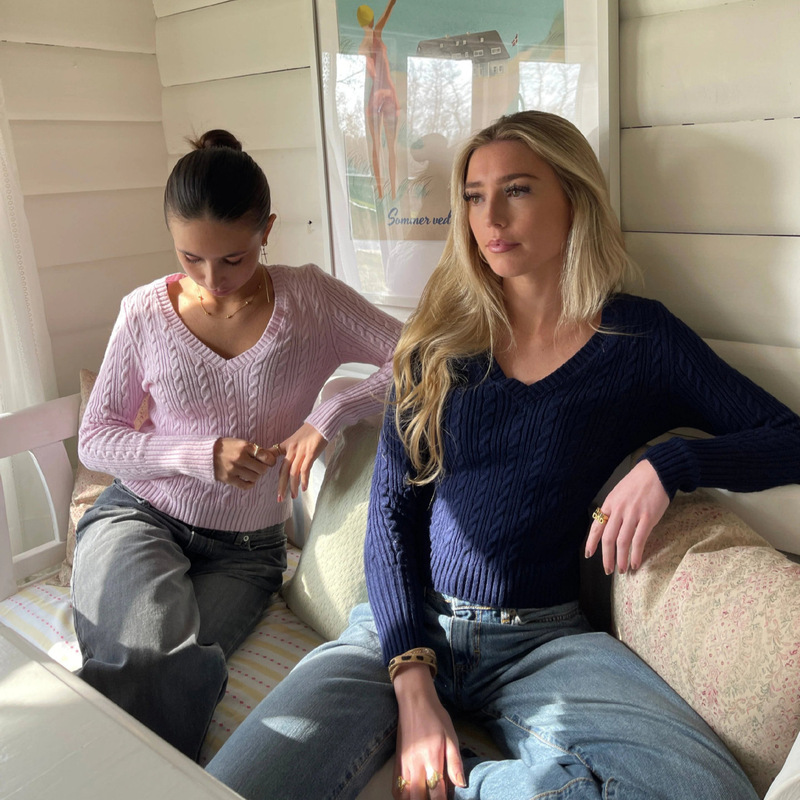 跨境休闲纯色V领修身简约麻花长袖毛衣女秋冬百搭时尚打底上衣|undefined