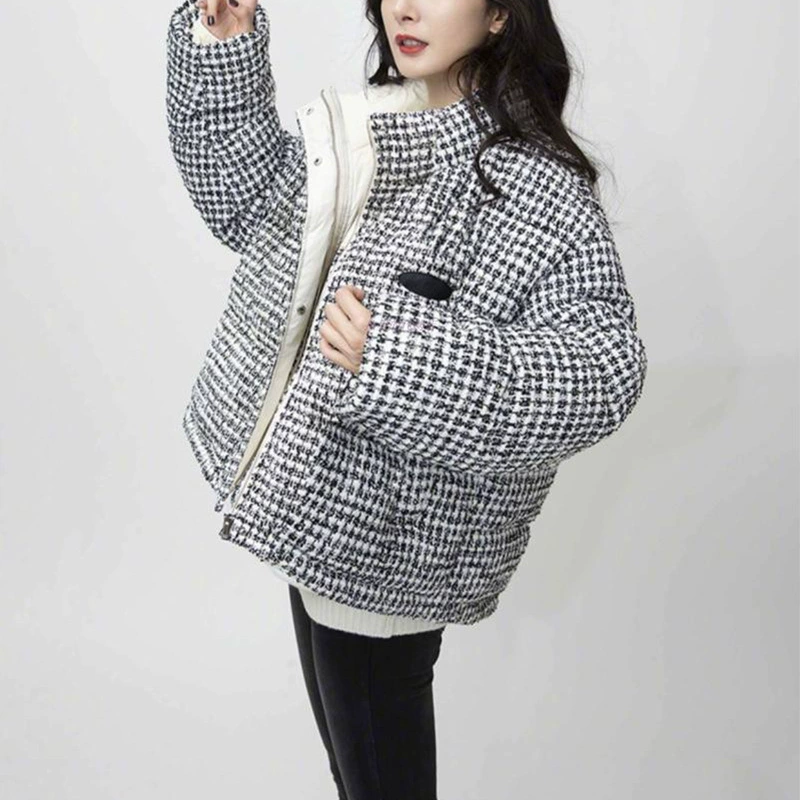 [В наличии] 2023 звезды с новым пуховым курткой «гусиная лапка» твидовый высококачественный воротник темперамент 90 белая утка