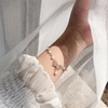 Brand metal cute universal bracelet with bow from pearl, accessory for friend, Korean style
