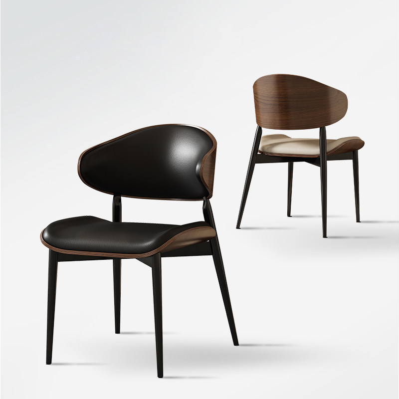 Hongtu | Eames dining chair for home use, Italian minimalist light luxury island table, solid wood with genuine leather backrest, suitable for dining and discussions Hongtu | Eames dining chair for home use, Italian minimalist light luxury island table, solid wood with genuine leather backrest, suitable for dining and discussions