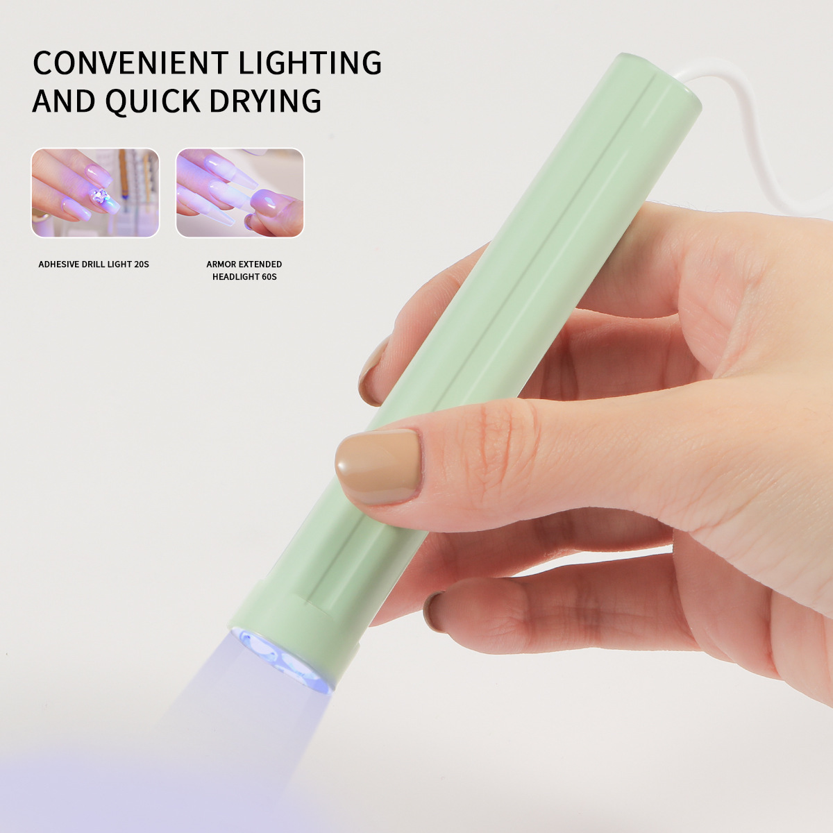 Lámpara de uñas de mano pequeña lámpara de uñas portátil plug-in Spotlight mini lámpara de fototerapia lámpara de cocción de uñas de secado rápido