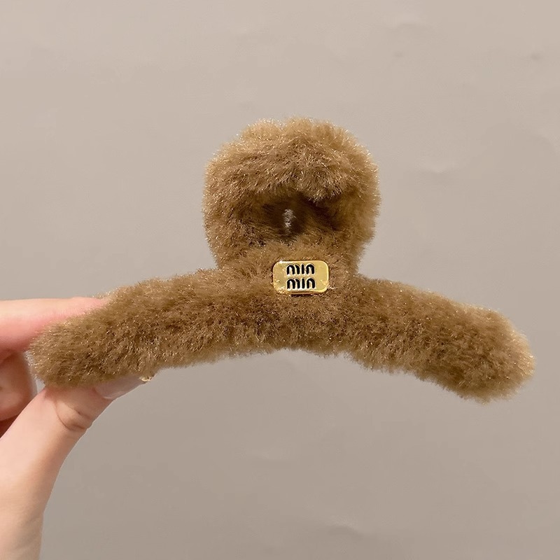 Clip de felpa para mujer, otoño e invierno, horquilla grande, lazo, borla, clip de cabeza, clip de tiburón, tocado, horquilla de pelo