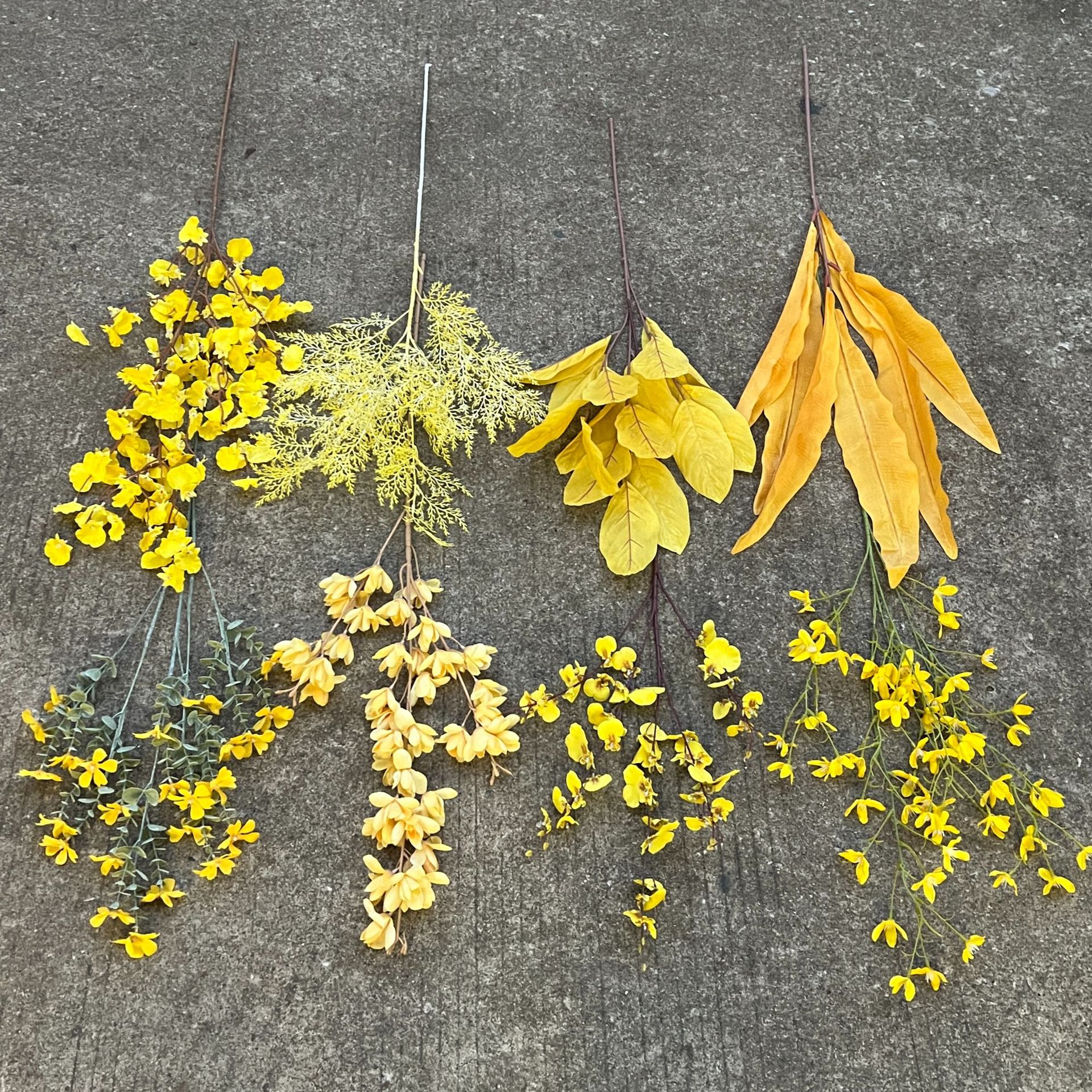 Nueva fábrica de flores artificiales de la boda amarillo leche amarillo limón amarillo fresco al aire libre Salón de la boda decoración flor falsa al por mayor