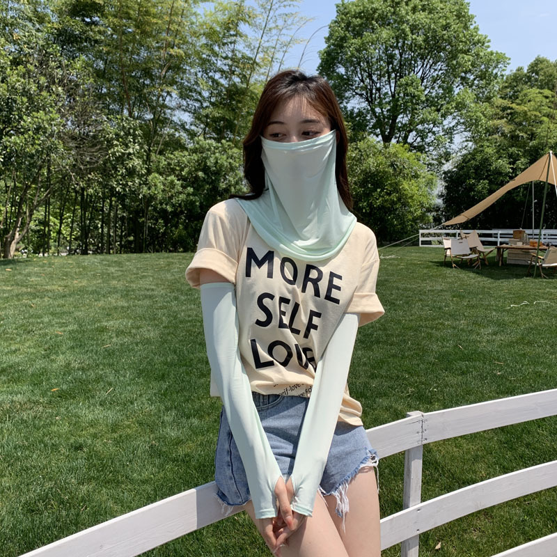 Sun Protection Face Mask For Women Full Coverage Ice Silk Veil_voghion.com